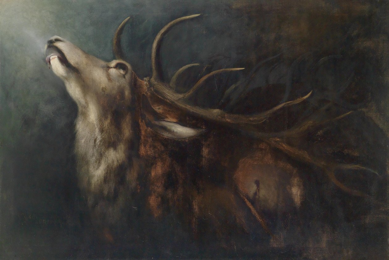 Döende rådjur av Karl Wilhelm Diefenbach