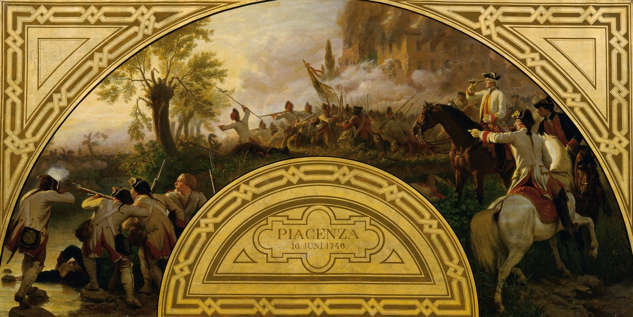 Slaget vid Piacenza 1746 av Karl von Blaas