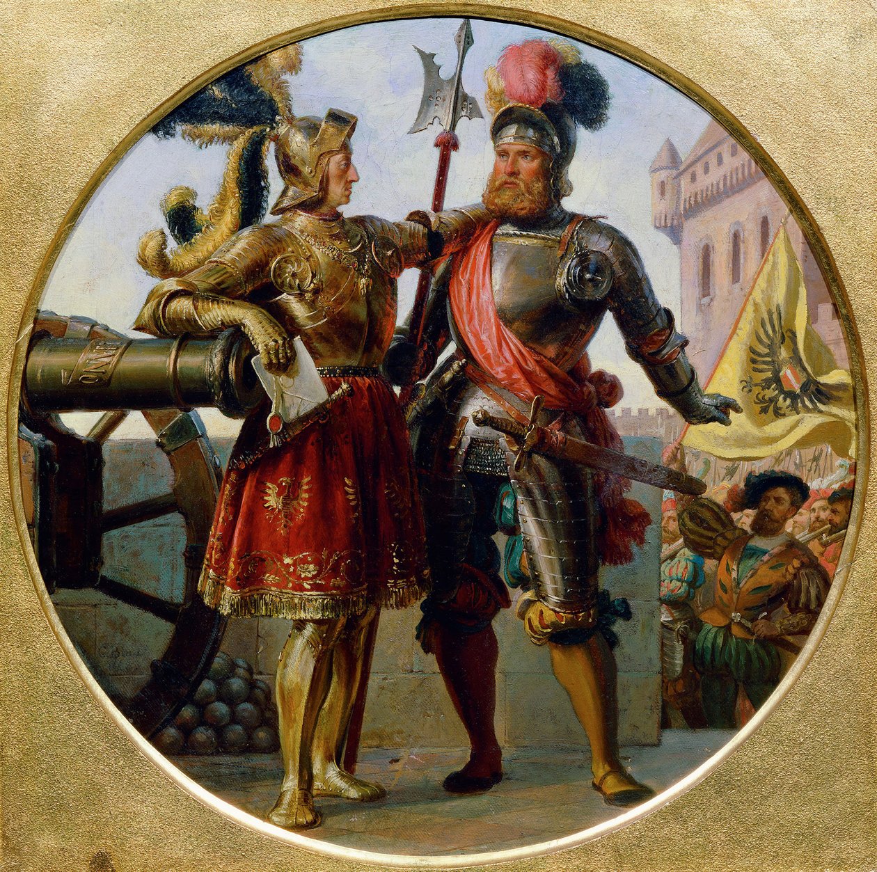 Kejsar Maximilian I och Georg von Frunsberg, 1868 av Karl von Blaas