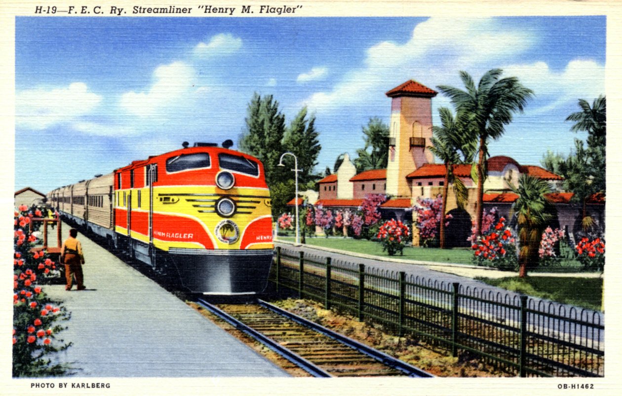 FEC Railway streamliner-tåg Henry M Flagler, Florida, 1940 av Karlberg