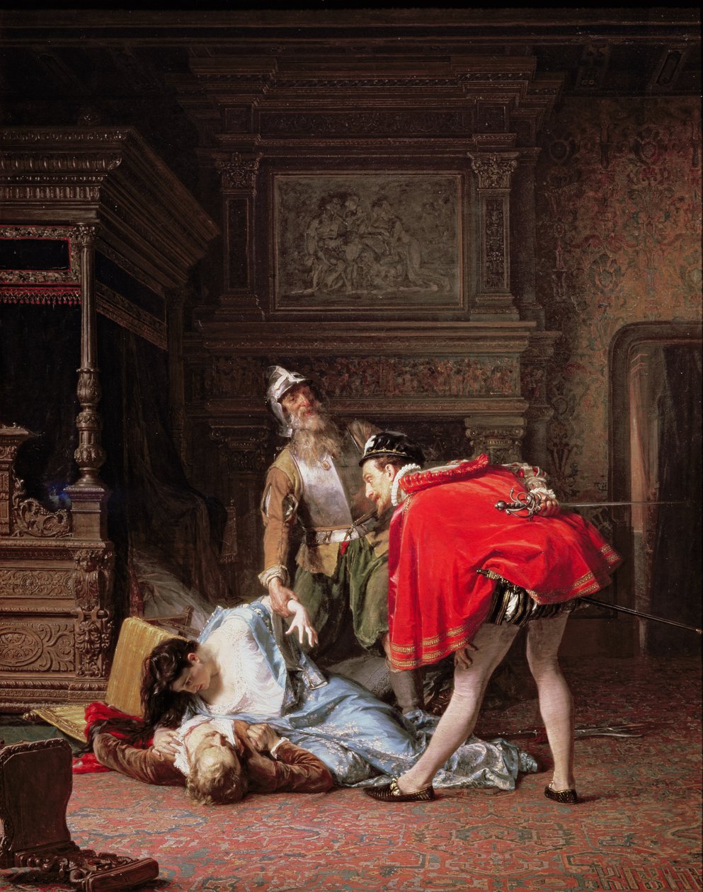 En scen från Bartholomews natt, 1870 av Karlis Fridikh Huns