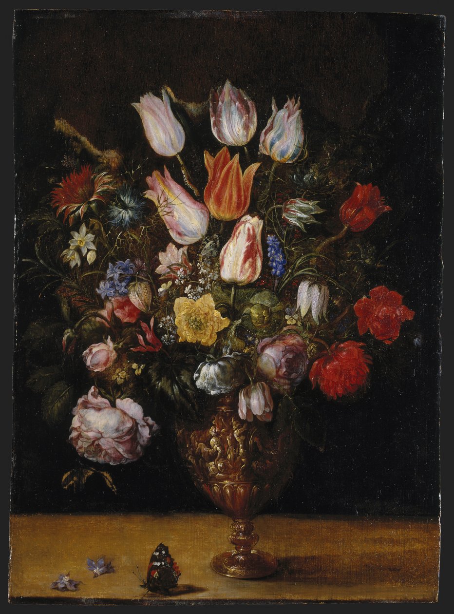 Blommor i en vas av Kasper or Gaspar van den Hoecke