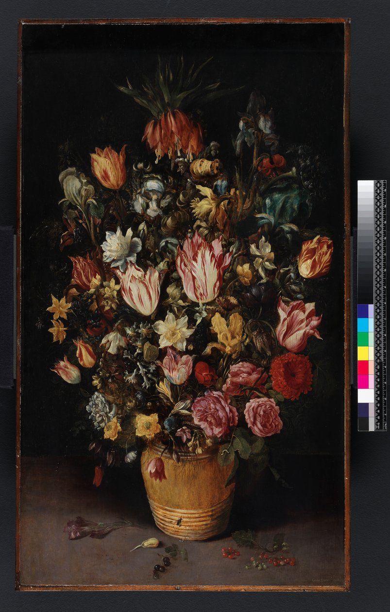 Tub med blommor, 1614 av Kasper or Gaspar van den Hoecke