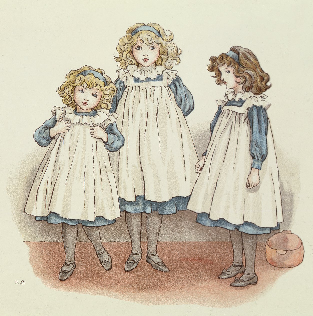 Men Flinders fötter var kalla, från April Babys Book of Tunes, 1900 av Kate Greenaway