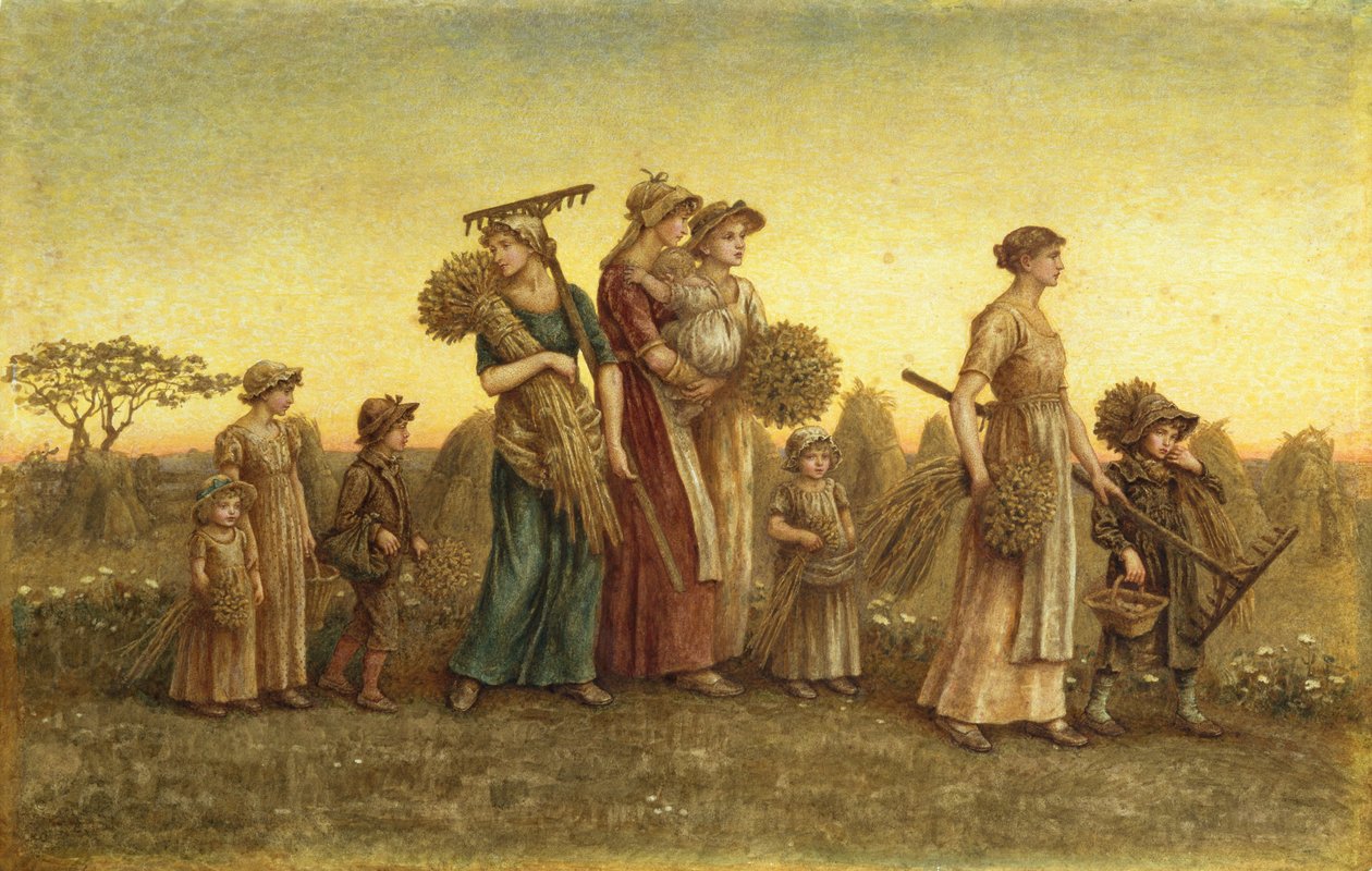 Gleaners Going Home (akvarell ombord) av Kate Greenaway
