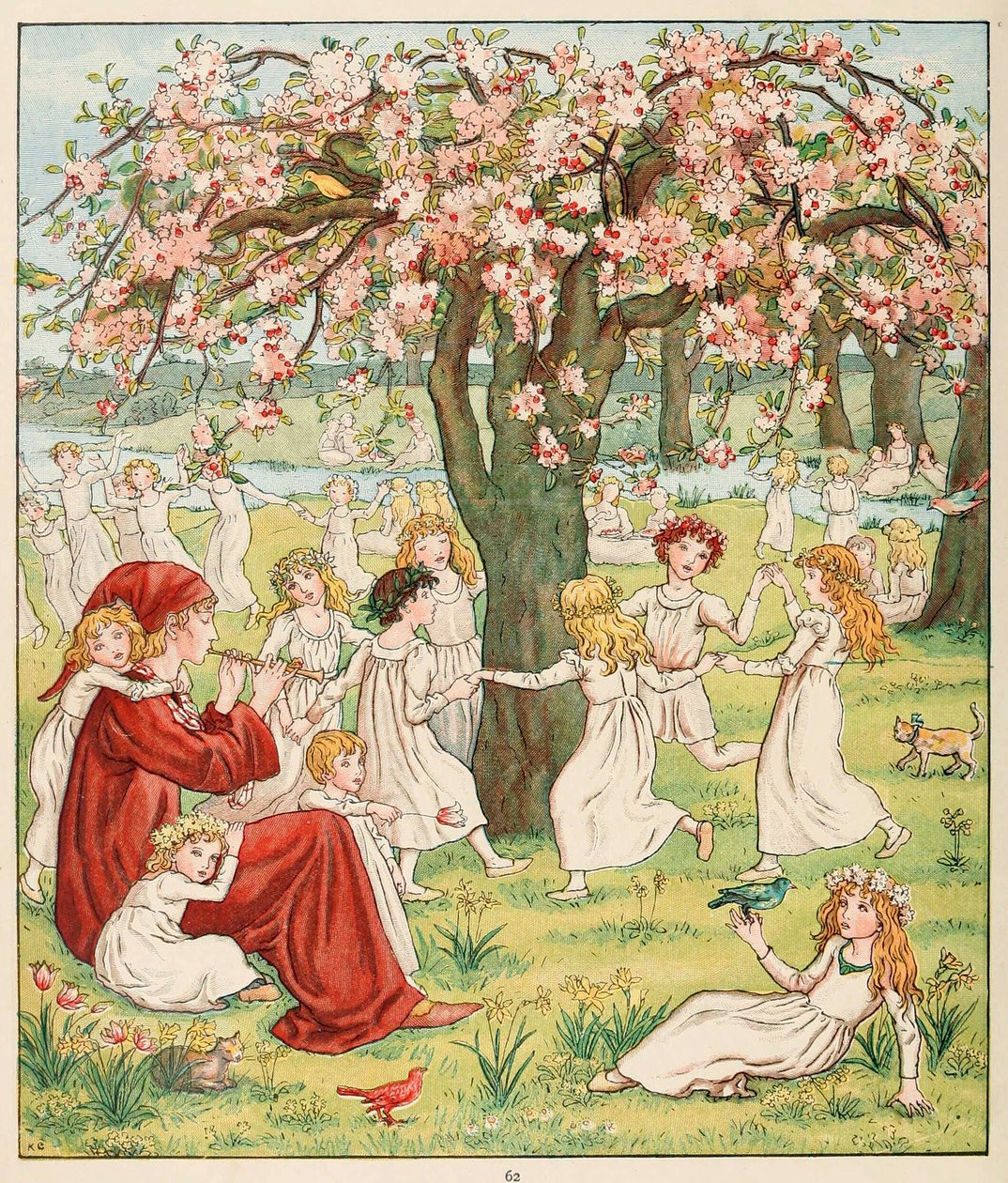Hur deras barn stals bort, från The Pied Piper of Hamelin, pub. 1888. av Kate Greenaway