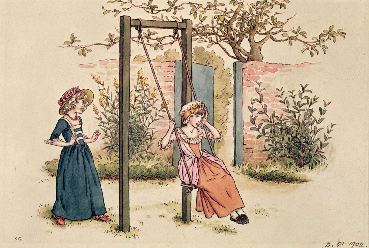 Illustration för St. Alla hjärtans dag, 1914 (wc på papper) av Kate Greenaway