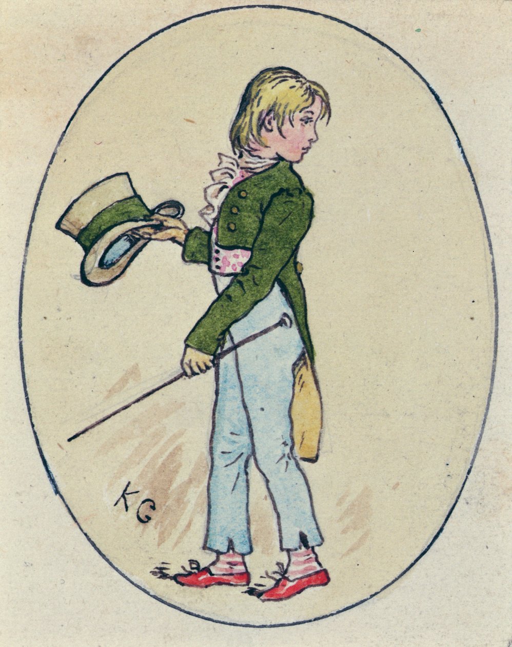 Illustration för St Alla hjärtans dag, 1914 (wc på papper) av Kate Greenaway