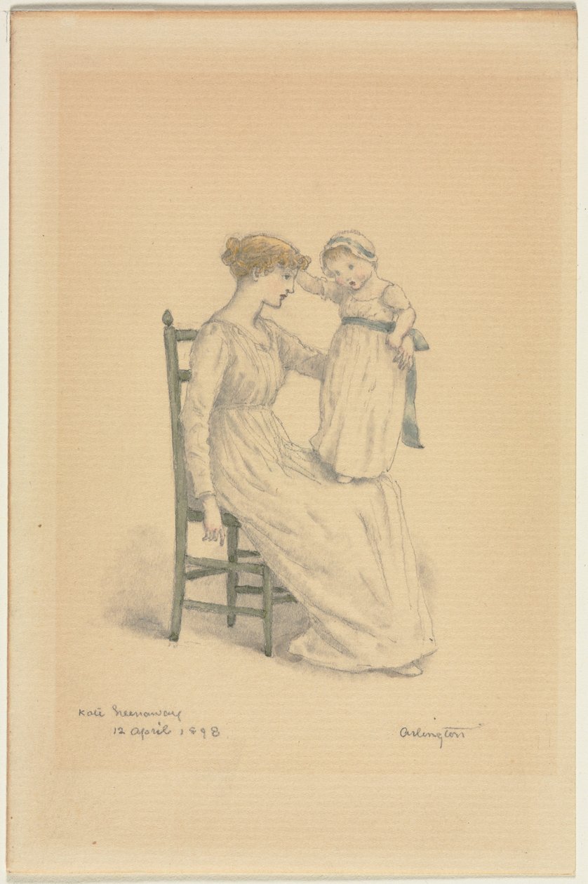 Mor och barn, 1898. av Kate Greenaway