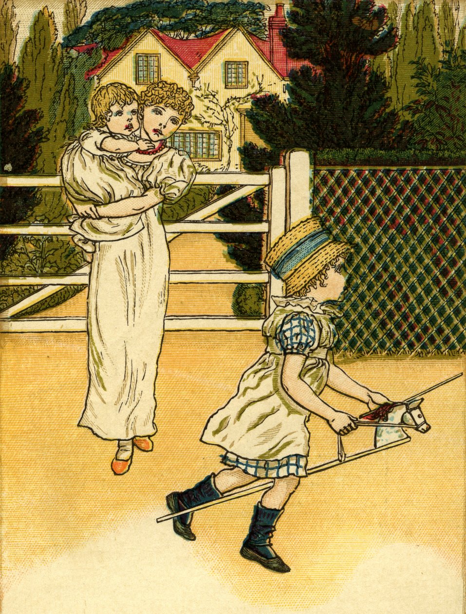 Rid en tupphäst illustrerad av Kate Greenaway