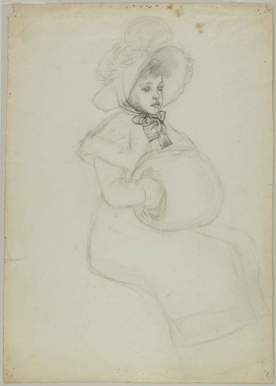 Sittande flicka med muff av Kate Greenaway