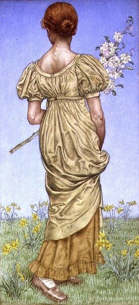 Vår, blomning (akvarell) av Kate Greenaway