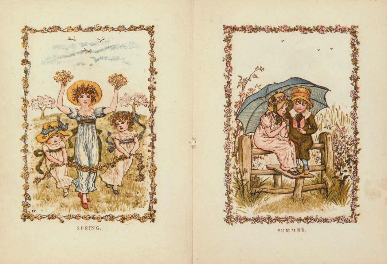 Vår och sommar, 1800-talet av Kate Greenaway