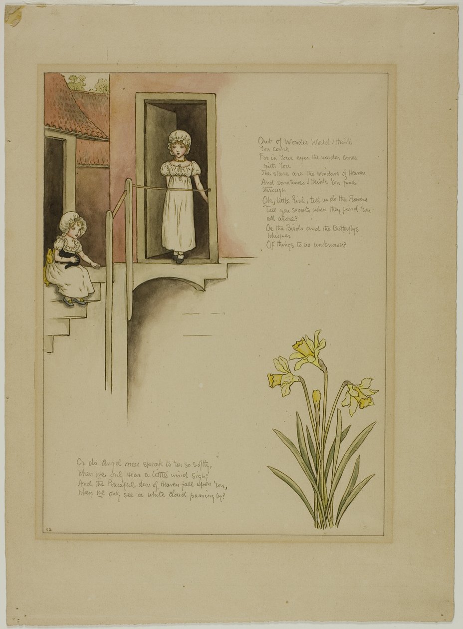Studie för From Wonder World, från Marigold Garden av Kate Greenaway