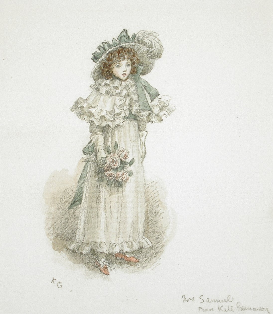 Studie av en fullt påklädd liten flicka av Kate Greenaway