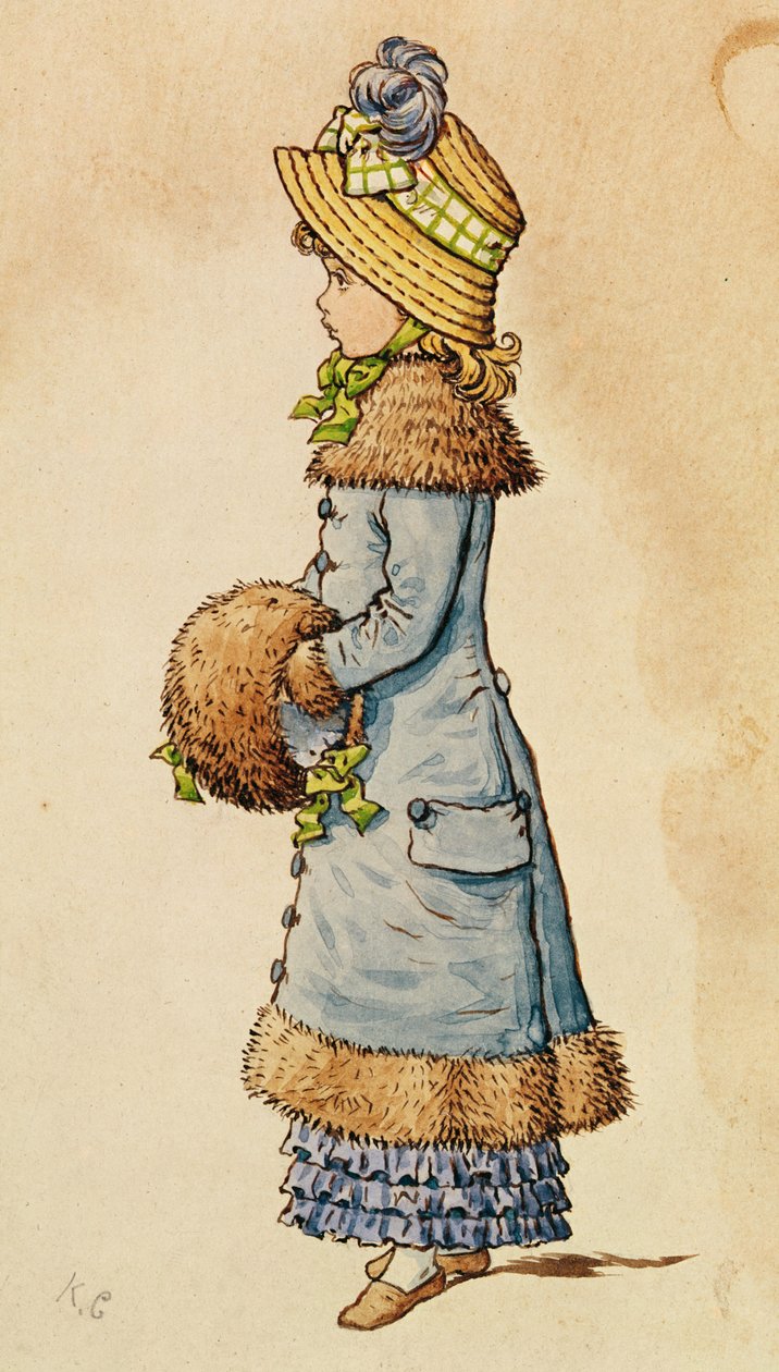 Söndagsbästa - ung tjej i blått av Kate Greenaway