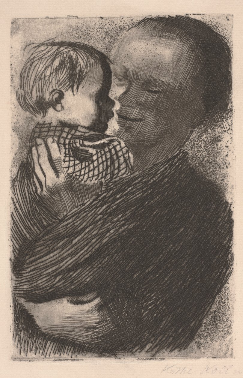 Mamma med barn i famnen av Käthe Kollwitz