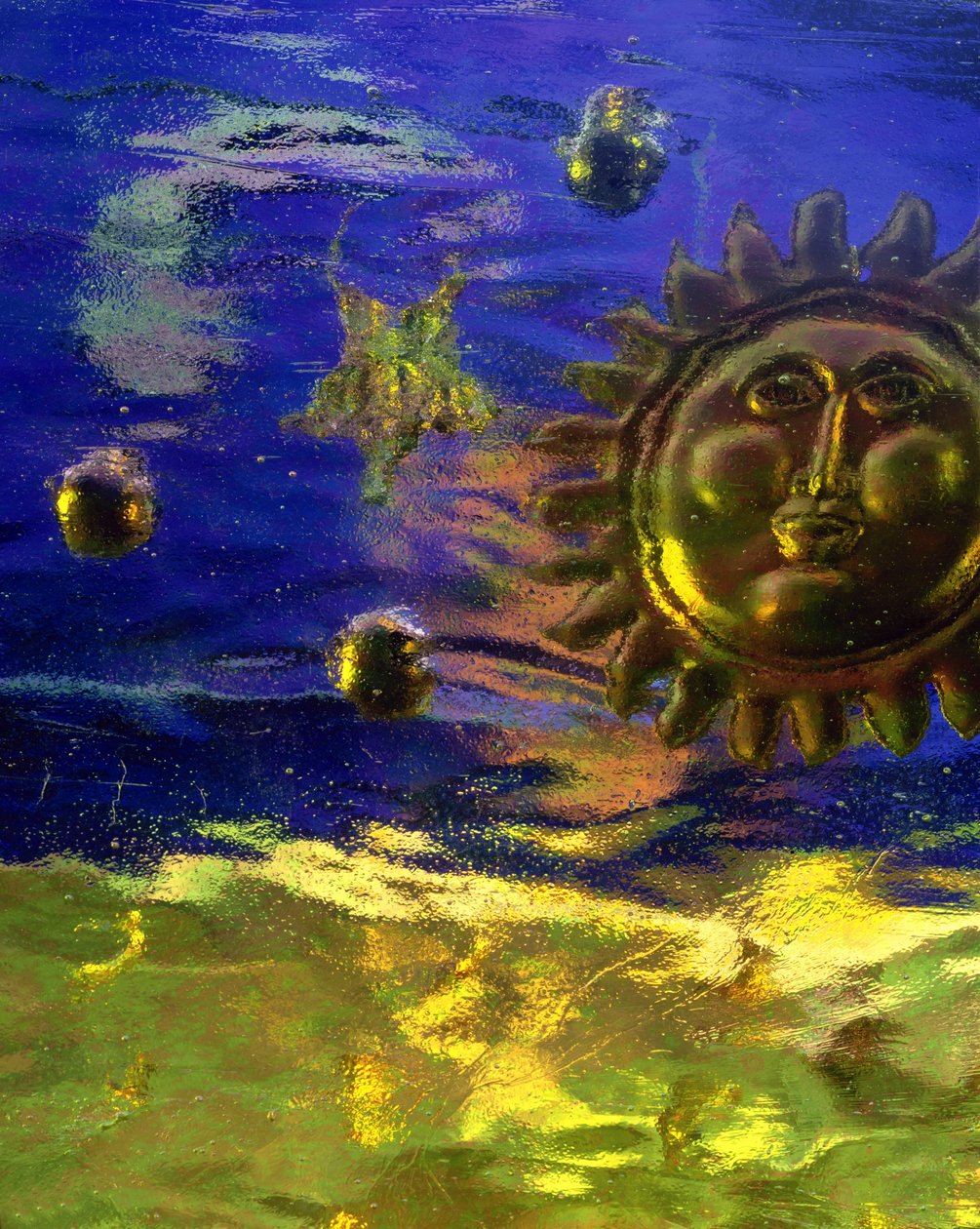 Blå och guld sol av Katherine Fawssett