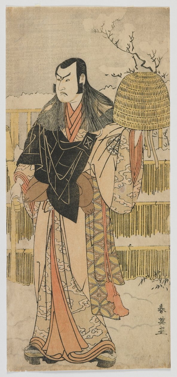 Kabuki-skådespelaren Nakamura Juzo II som Kakokawa Honzo i akt nio av 