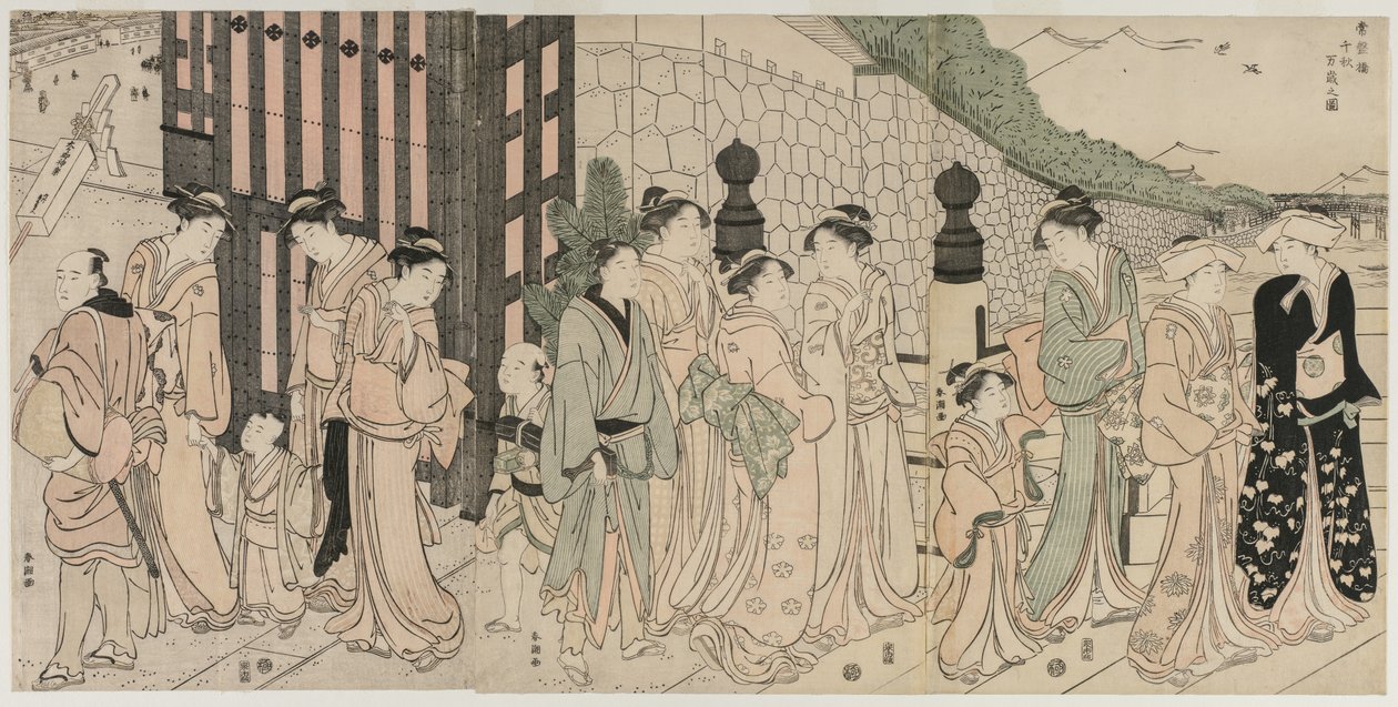 Tusen höstar, tiotusen år på Tokiwa-bron, tidigt 1790-tal. av Katsukawa Shuncho