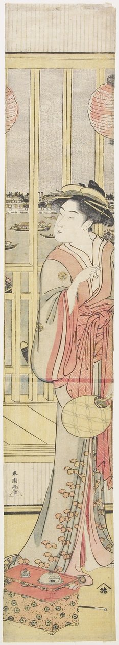 Courtesan Hanao_gi Cooling Herself, c. 1788 av Katsukawa Shuncho