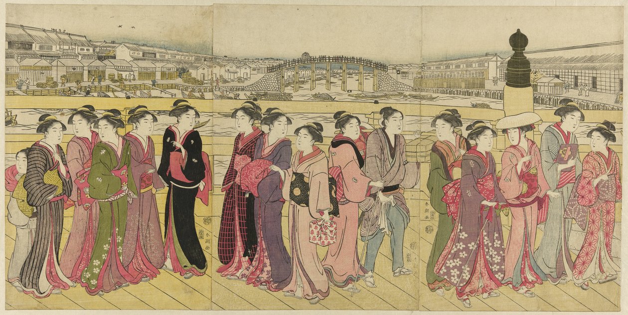 Korsar Nihonbashi-bron av Katsukawa Shuncho
