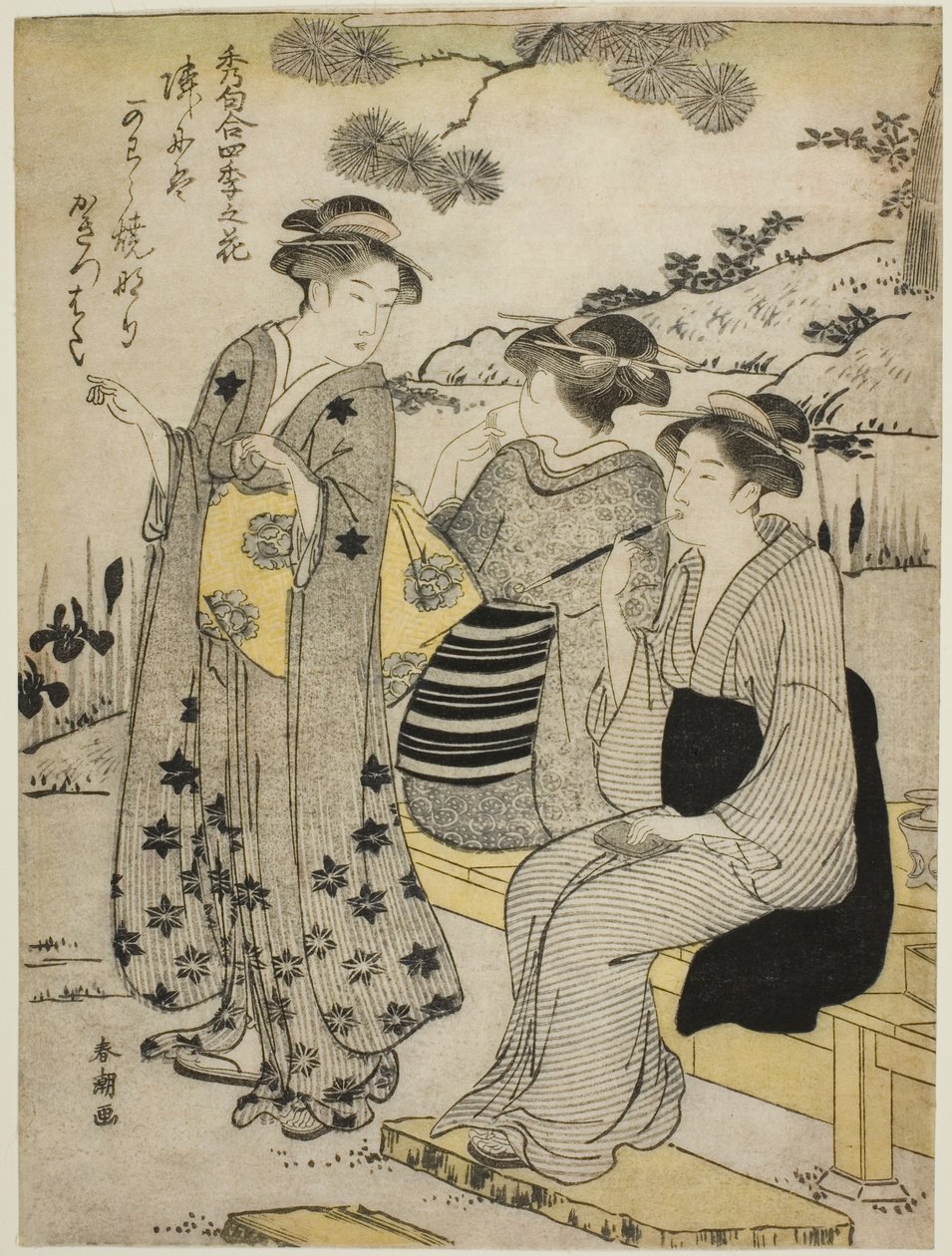 Rabbit-Ear Irises in Autumn, från serien "Choicest Odes upon Flowers of the Four Seasons (Shuku awase, shiki no hana)" av Katsukawa Shuncho