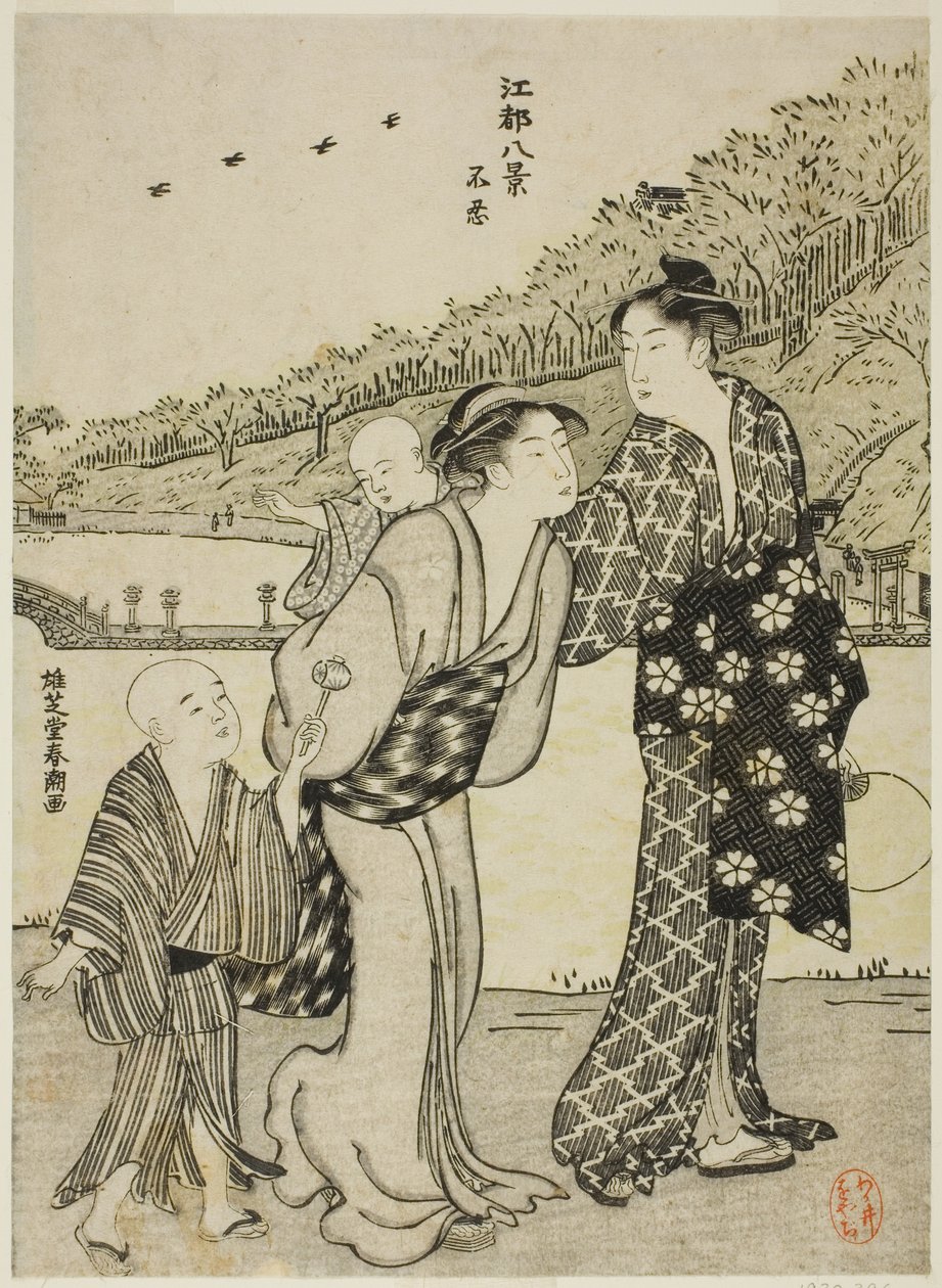 Shinobazu Pond, från serien "Eight Views of Edo (Koto hakkei)" av Katsukawa Shuncho