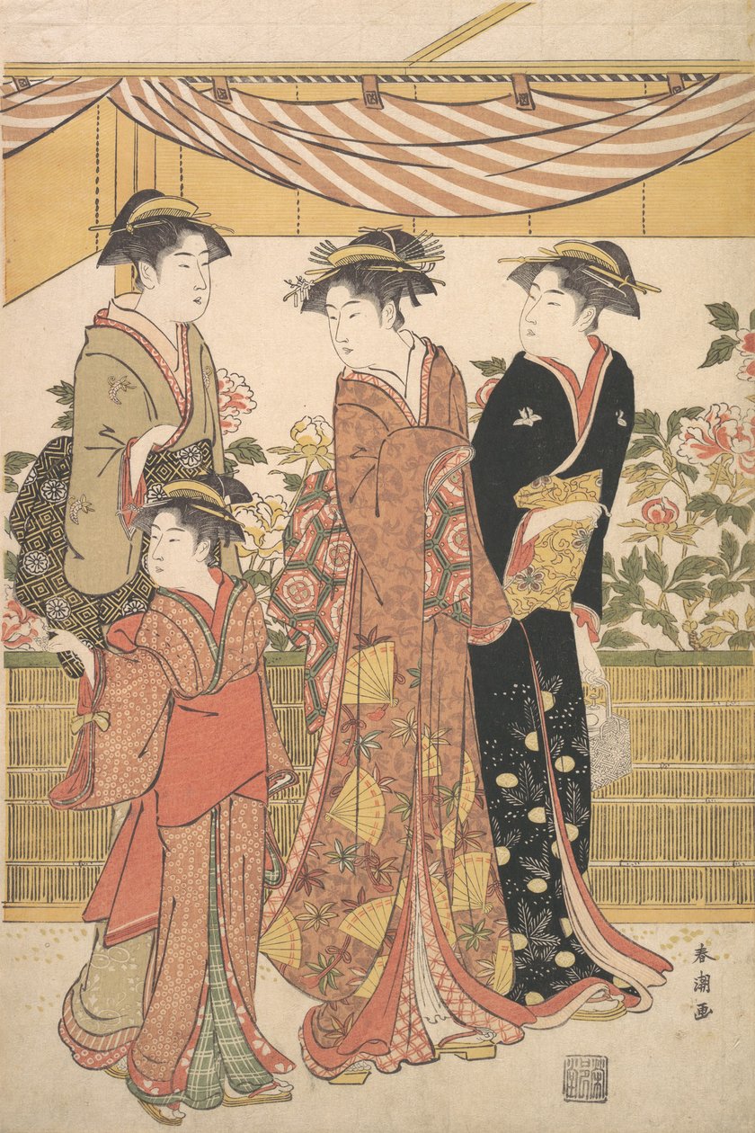 The Botan Show, ca. 1790. av Katsukawa Shuncho
