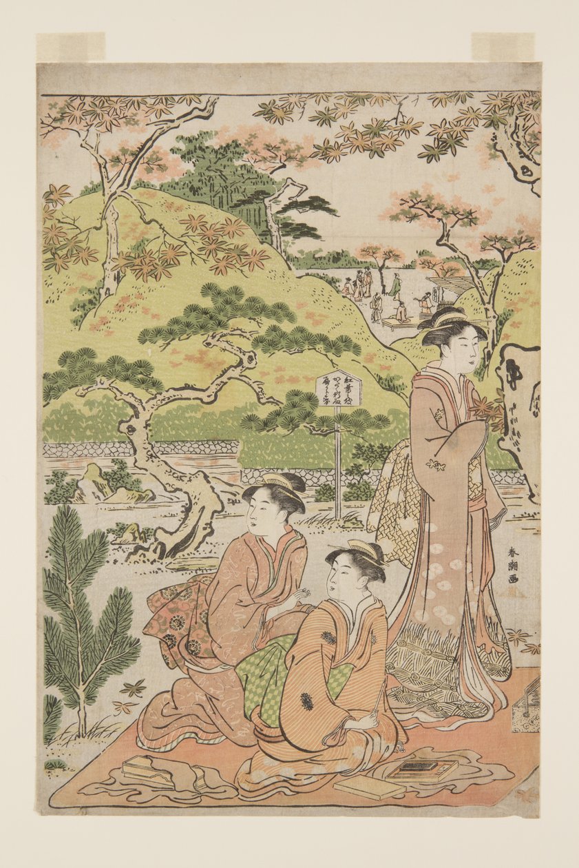 Titta på höstlöv vid Kaianji-templet (Kaianji no momiji-kari) (träblock i färg) av Katsukawa Shuncho