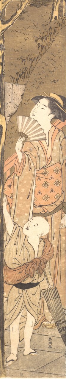 Kvinna och liten pojke, sent 1700-tidigt 1800-tal. av Katsukawa Shuncho