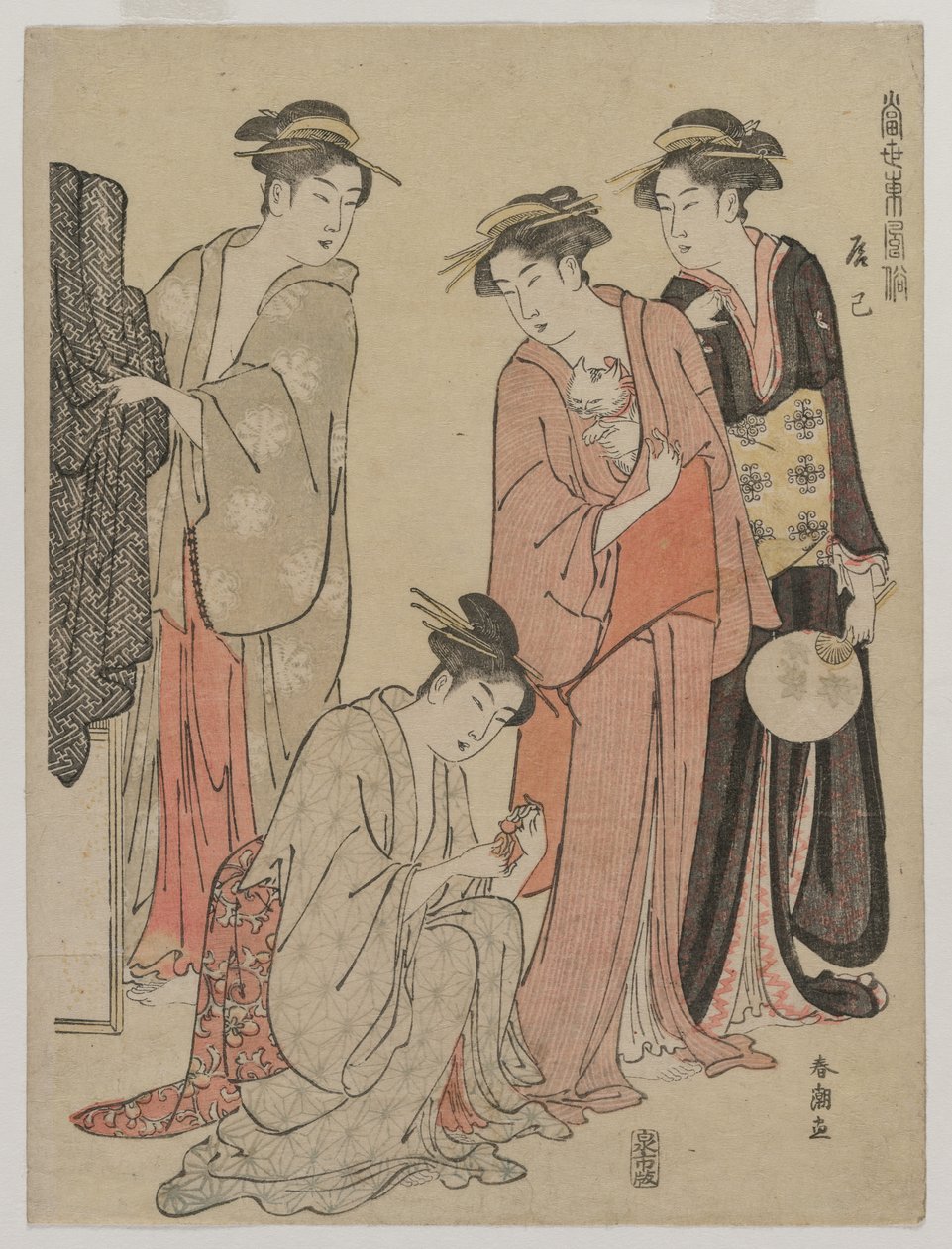 Kvinnor i Tatsumi-distriktet från serien Eastern Customs of the Present Day, ca. mitten av 1780-talet. av Katsukawa Shuncho