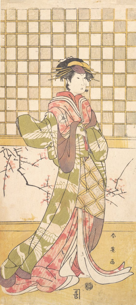 En skådespelare i Iwai-klanen som kvinna, ca. 1795. av Katsukawa Shun