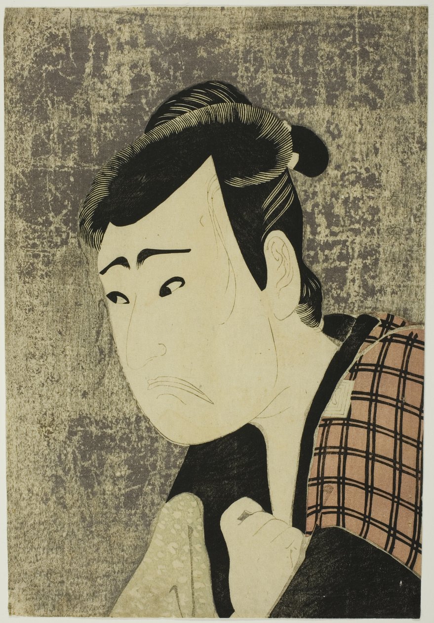 Bystporträtt av skådespelaren Ichikawa Yaozo III som Tanabe Bunzo i pjäsen Hana-ayame Bunroku Soga (Blooming Iris: Soga Vendetta of the Bunroku Era), uppförd på Miyako Theater från den femte dagen i den femte månaden, 1794 av Katsukawa Shun
