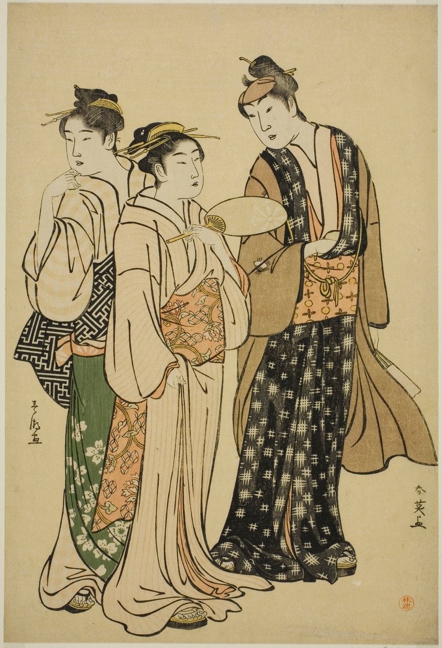 Skådespelaren Iwai Hanshiro IV i gatukostym (av Shun