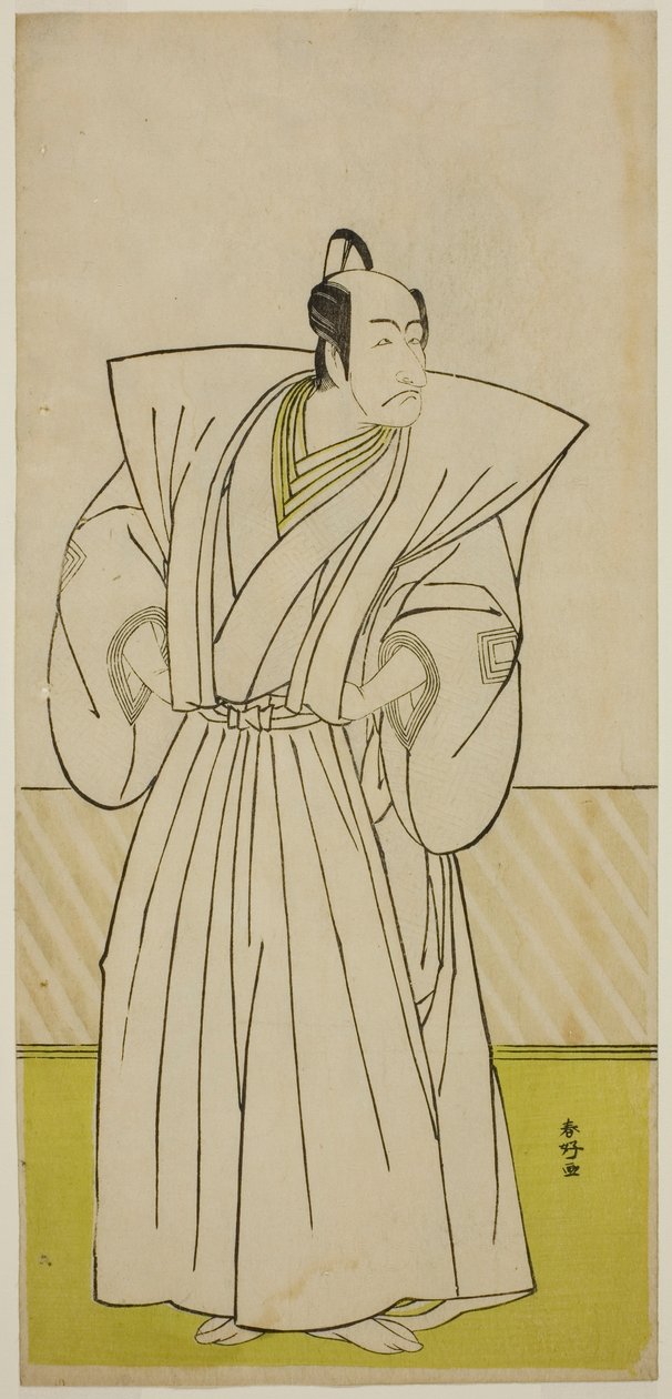 Skådespelaren Ichikawa Danjuro V som Enya Hangan () i pjäsen Kanadehon Chushin Nagori no Kura (), uppförd på Nakamura-teatern () i den nionde månaden 1780 () av Katsukawa Shunkо̄