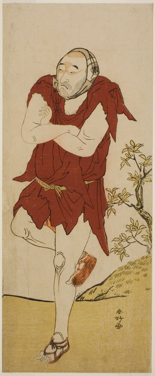 Skådespelaren Onoe Matsusuke I som tiggarmunk (Gannin Bozu) i pjäsen Keisei Ide no Yamabuki, uppförd på Nakamura-teatern under den femte månaden 1787 av Katsukawa Shunkо̄