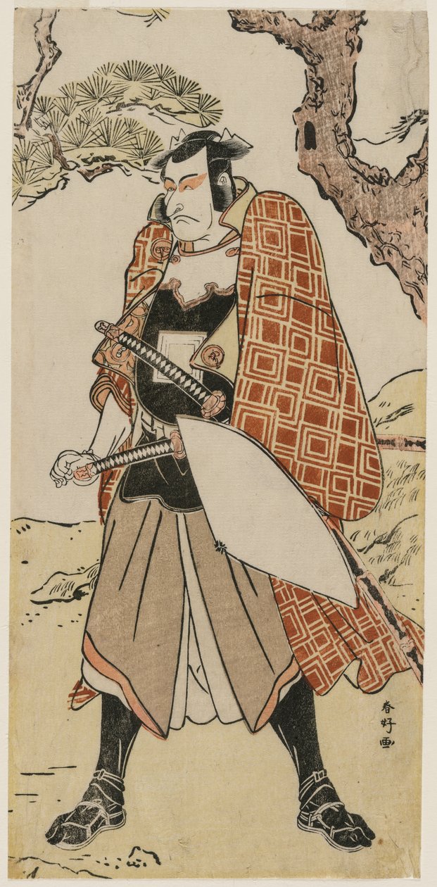 Ichikawa Danjuro V som en resande krigare av Katsukawa Shunko