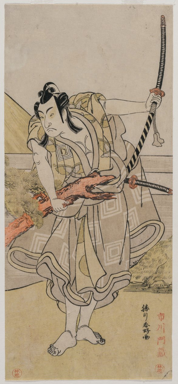 Ichikawa Monnosuke II som Soga no Gorō av Katsukawa Shunko