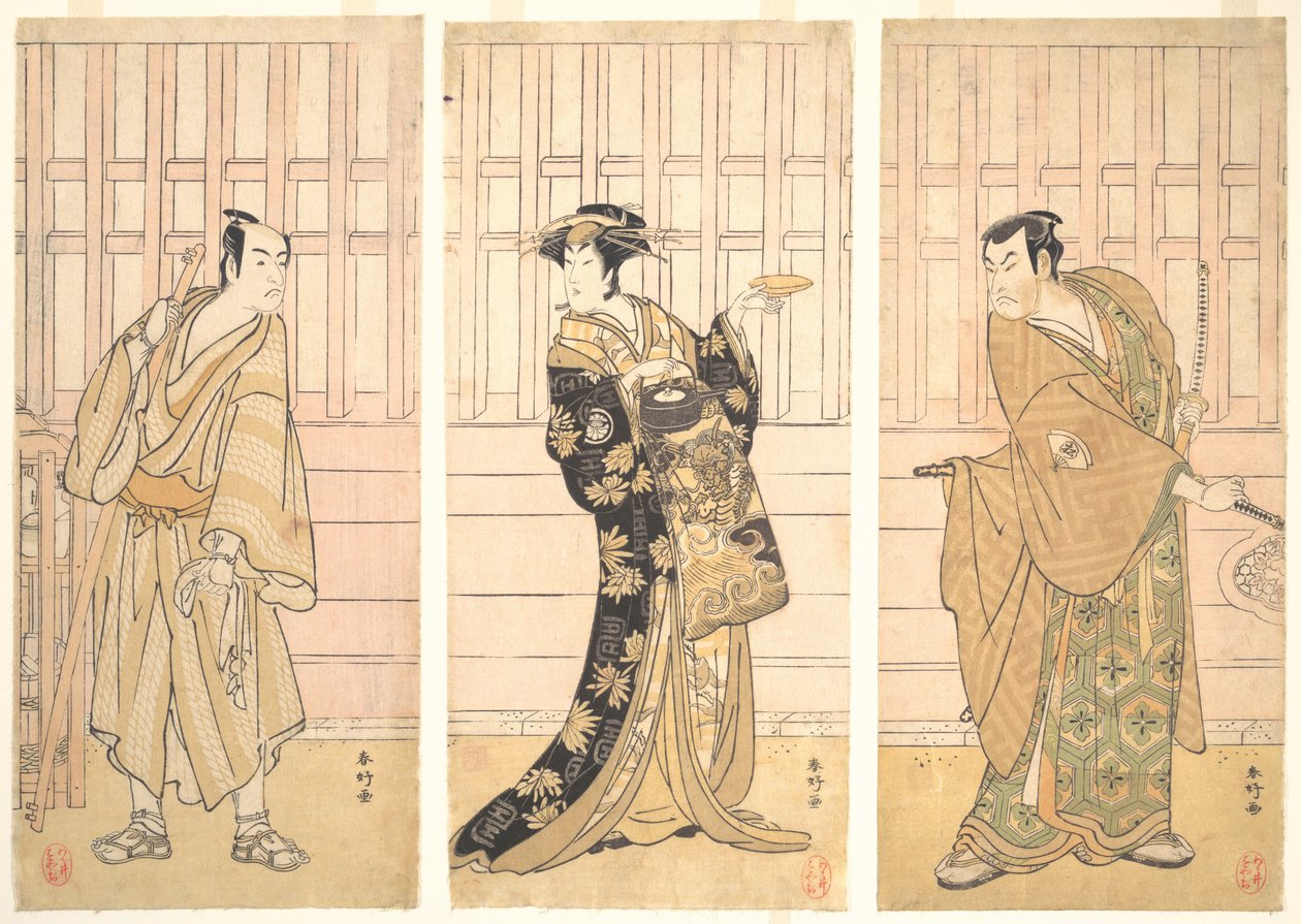 I rummet i Yoshiwaras hus, ca. 1788. av Katsukawa Shunko