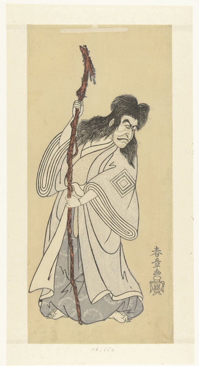 Skådespelaren Ichikawa Danjuro IV i rollen van de geest Ki no Natora av Katsukawa Shunsho