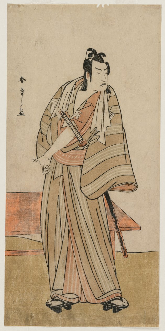 Ichikawa Yaozo II as a Otokodate Standing by a Bench, c. 1780. av Katsukawa Shunsho