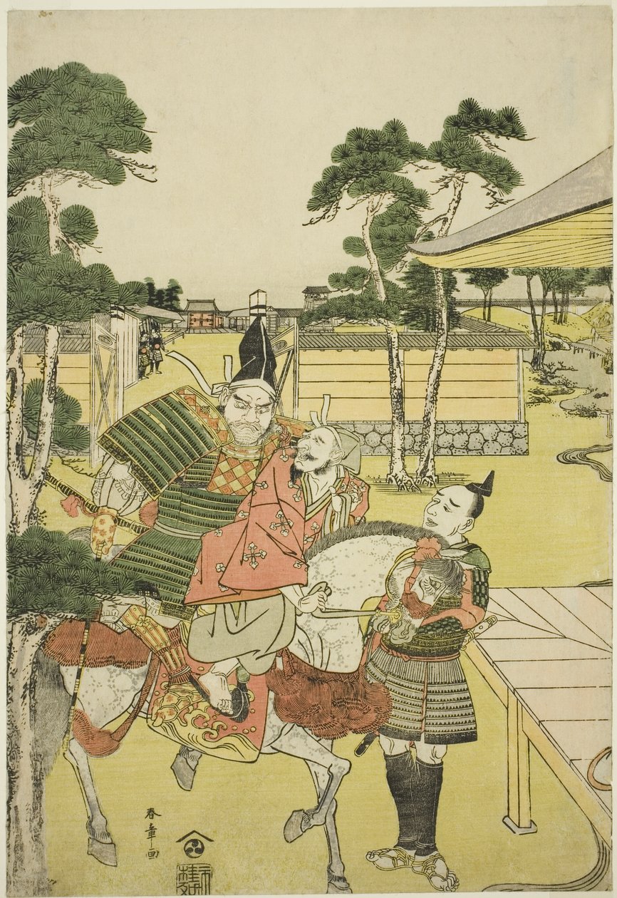 Musashi Book Benkei B Hayashi gs Te Ka p Companion d och Sabo Uiharu och Yoshitsune Te Pay Horikawa Land Figur Uki-e 2 ark i rad av Katsukawa Shunsho