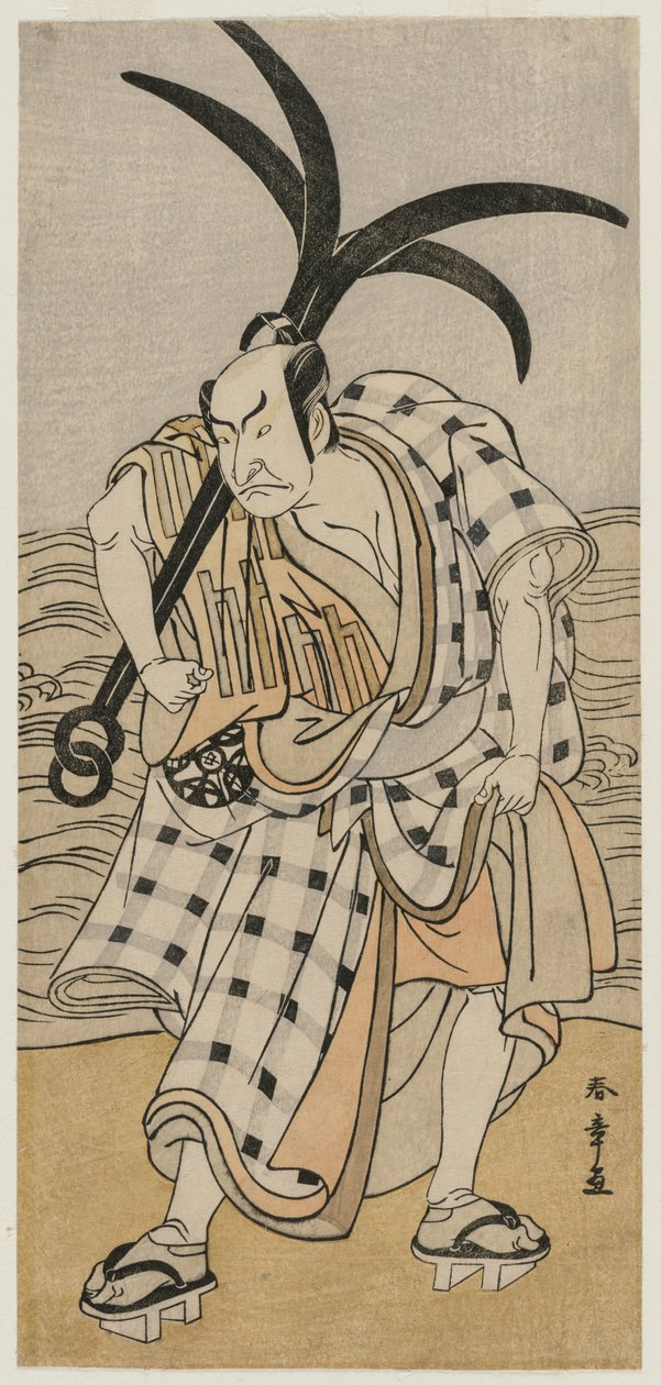 Nakamura Nakazo I som stadsman som håller ett ankare, ca. 1780. av Katsukawa Shunsho