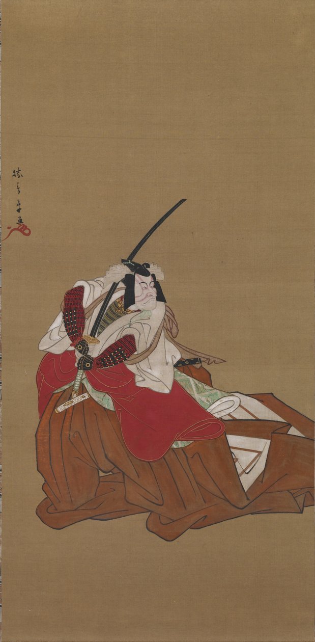 Nikuhitsu Ukiyoe: Ichikawa danjuro_ V för ett tag, ca. 1778 av Katsukawa Shunsho