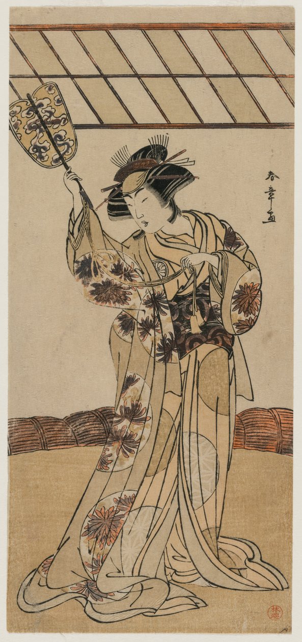 Segawa Kikunojo II som domare i en brottningsmatch, ca. sent 1770-tal. av Katsukawa Shunsho