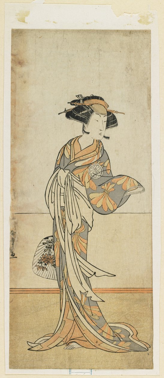 Segawa Kikunojo i en kvinnlig roll, sent 1700-tal av Katsukawa Shunsho