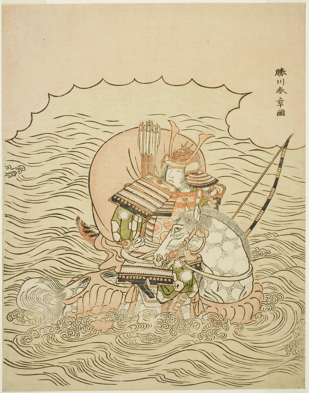 Taira no Atsumori Rijin och Tei Sea av Katsukawa Shunsho