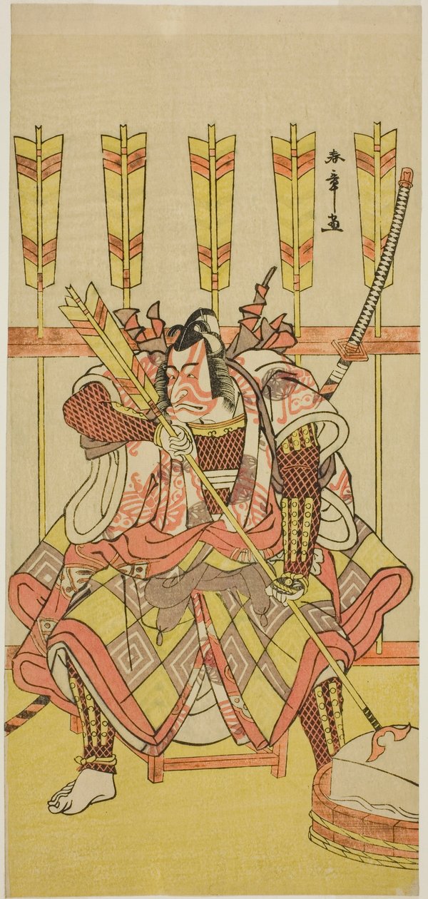 Skådespelaren Ichikawa Danjuro V som Yanone Goro i pjäsen Kuruwa-gayoi Komachi Soga, framförd på Nakamura Theatre i den femte månaden, 1781 av Katsukawa Shunsho