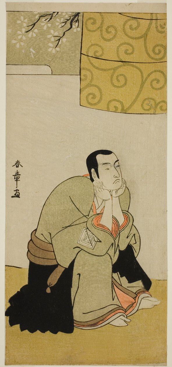 Skådespelaren Ichikawa Monnosuke II som buddhistmunk i pjäsen Edo no Hana Mimasu Soga, framförd på Nakamura-teatern den fjärde månaden, 1783 av Katsukawa Shunsho